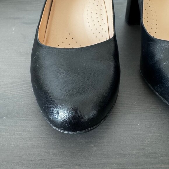 Marc Joseph | Black Leather Round Toe Pumps - Picture 7 of 9